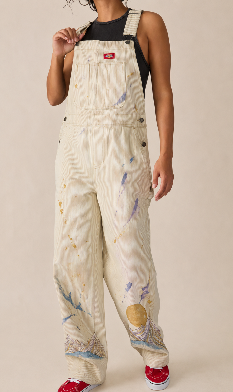 Hand-Painted Mural Overalls — One of a Kind